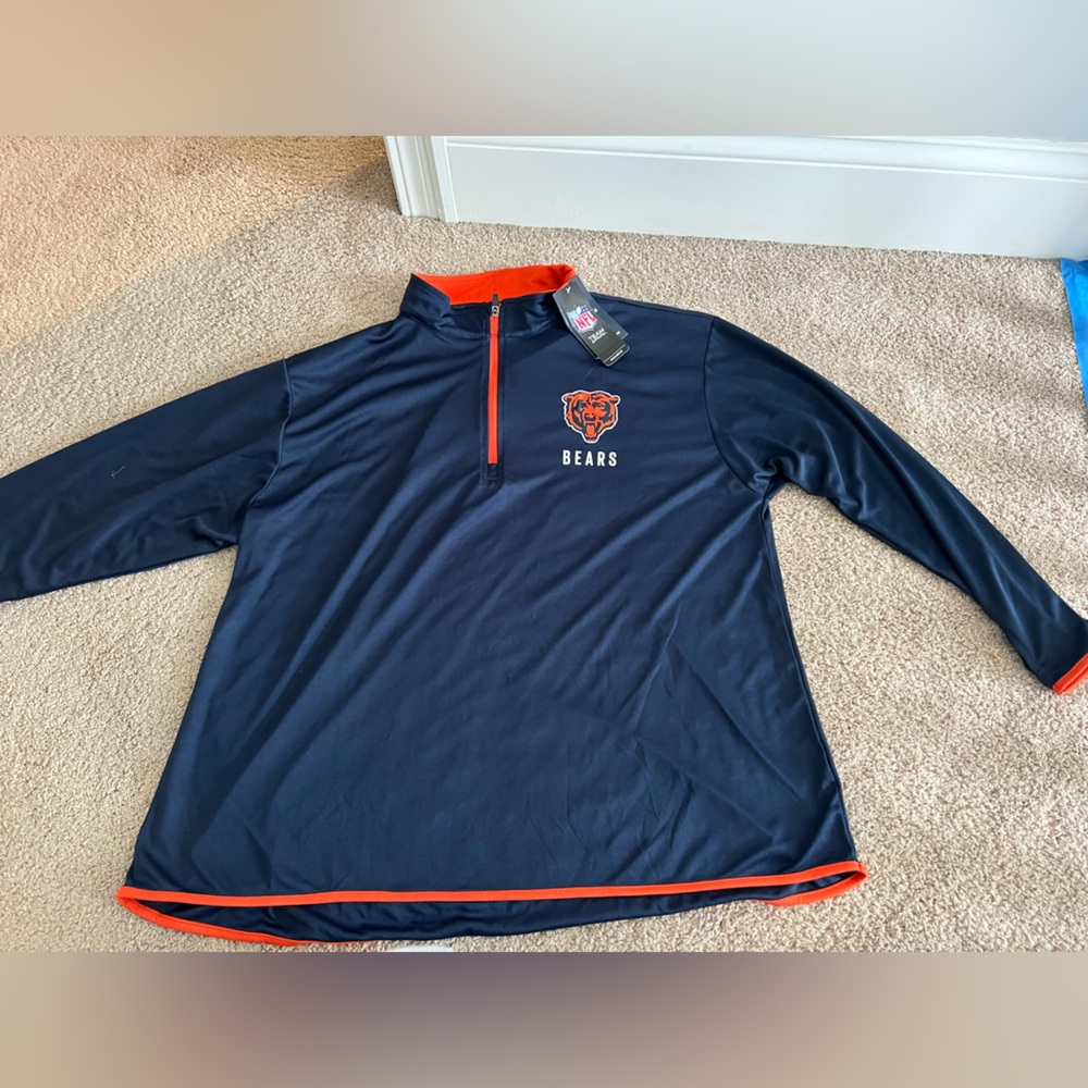 Fanatics Chicago bears NFL Team Apparel Quarter Zip NWT 4x